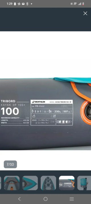 Kayak hinchable Tribord 3P 410