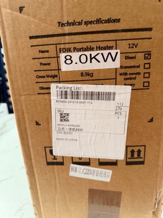 Calentador Diésel FDIK 8KW