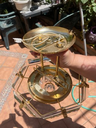 Lámpara araña cristal y metal dorado