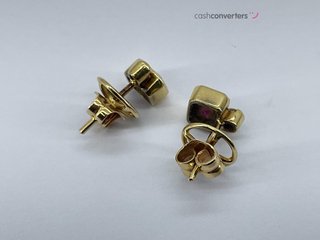 pendientes oro 18k con piedra con diamante