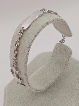 Bracciale Uomo Argento 925 Ancora Maglia Marina