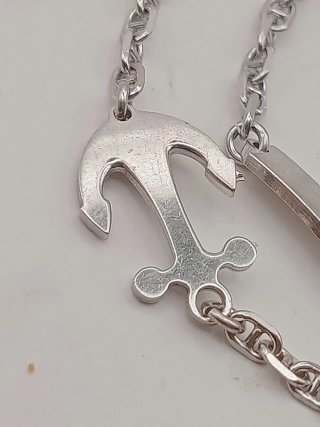 Bracciale Uomo Argento 925 Ancora Maglia Marina