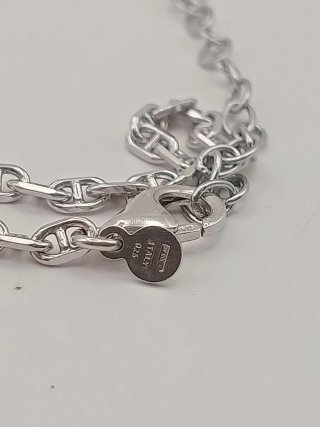 Bracciale Uomo Argento 925 Ancora Maglia Marina