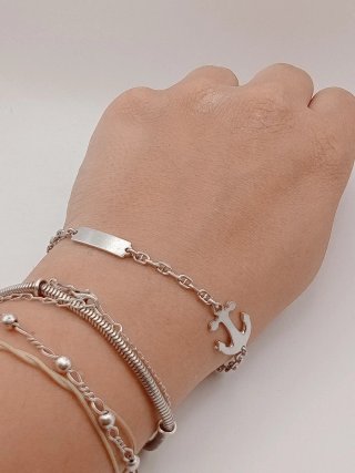 Bracciale Uomo Argento 925 Ancora Maglia Marina