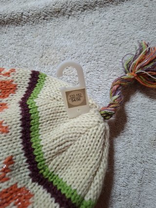Gorro lana orejeras pompón multicolor