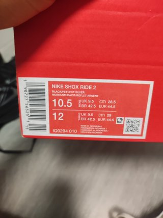 Nike Shox Ride 2 Talla 44.5 Nuevas