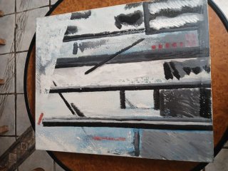 Cuandro Óleo sobre tabla abstracto