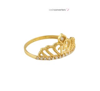 anillo oro 18k con piedra con circonita t. 11 (16,24 mm)