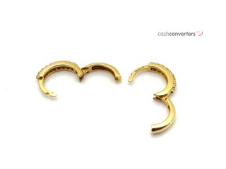 argollas oro 18k con piedra con circonita