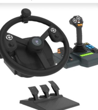 Volante y pedales simulación agrícola