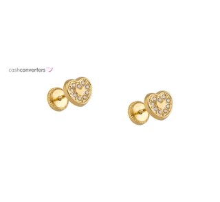pendientes oro 18k con piedra con circonita