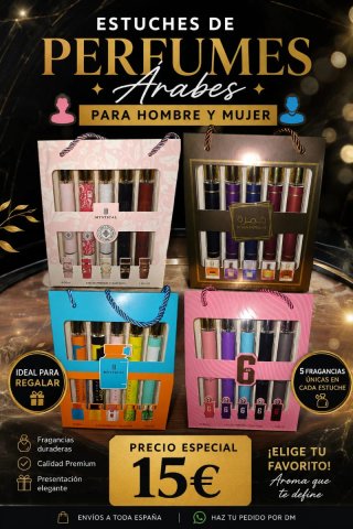 Estuches Perfumes Árabes Hombre y Mujer