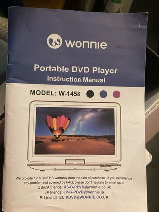 Reproductor DVD Portátil HD Wonnie W-1458