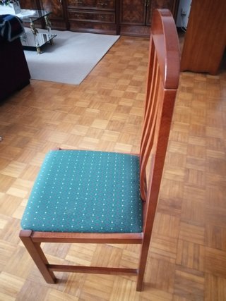 6 Sillas de Salón Madera y Tela