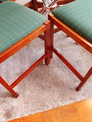 6 Sillas de Salón Madera y Tela