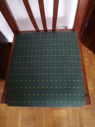 6 Sillas de Salón Madera y Tela