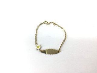 Esclava Oro 14k Flor Blanca