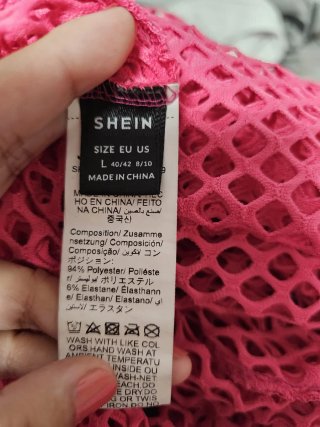 Camiseta rosa de rejilla talla L