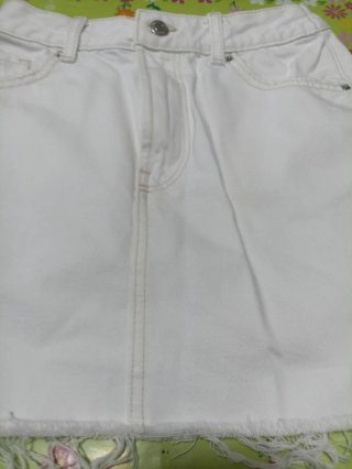 Minigonna jeans bianca