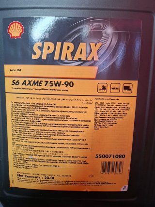 Aceite Shell Spirax S6 AXME 75W-90
