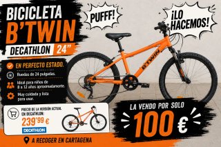 Bicicleta B'TWIN 24 naranja
