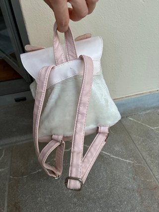 Zainetto bambina gatto rosa e bianco