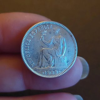 Moneda 1 Peseta Plata II República 1933(5)