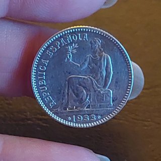 Moneda 1 Peseta Plata II República 1933(5)