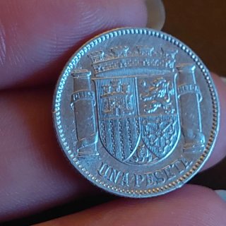 Moneda 1 Peseta Plata Española 1933(6)