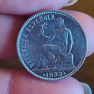 Moneda 1 Peseta Plata Española 1933(6)