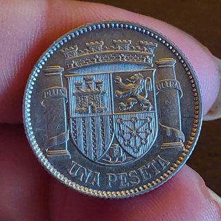 Moneda 1 Peseta Española 1933 Plata(7)