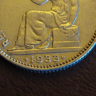 Moneda 1 Peseta Española 1933 Plata(7)