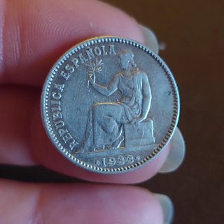 Moneda 1 Peseta Plata 1933 República Española(8)
