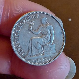 Moneda 1 Peseta Plata 1933 República Española(8)