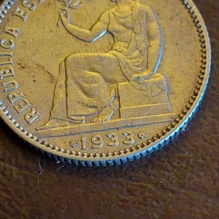 Moneda 1 Peseta Plata 1933 Española(9)