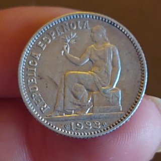 Moneda 1 Peseta Plata 1933 Española(9)