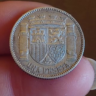 Moneda 1 Peseta Plata 1933 Española(9)