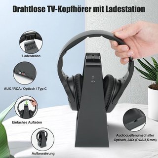 EVODIGER Auriculares TV RF 2.4G BT 5.3 mayores