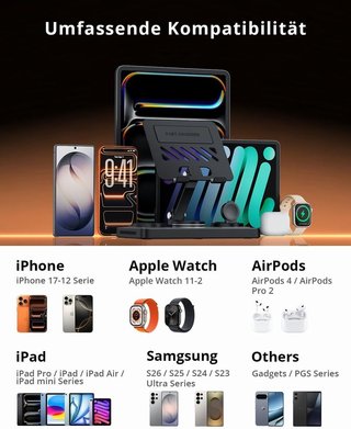 Stazione di Ricarica 4in1 GEEKERA per iPhone iPad Watch