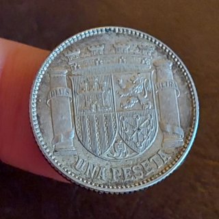 Moneda 1 Peseta Plata 1933 Española(10)