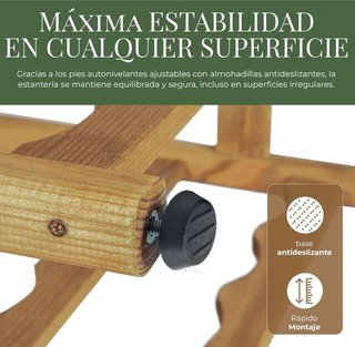 Homingrove botellero 10 botellas 4 copas Madera
