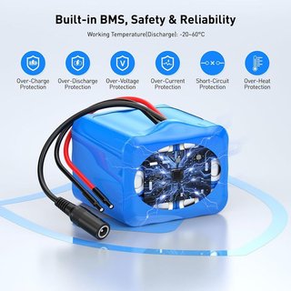 NASTIMA Batería 24V 4000mAh 88Wh BMS DIY RC Solar