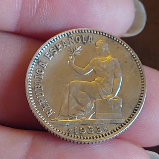 Moneda 1 Peseta Plata Española 1933(11)