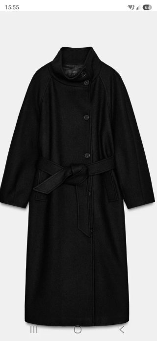 Abrigo Zara Negro Talla xl, con Lana.