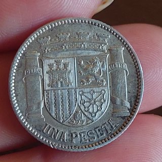 Moneda 1 Peseta Española 1933 Plata(12)