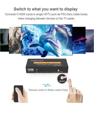 NOWBOTUCH HDMI 2.0 4x1 Switcher 4K@60Hz