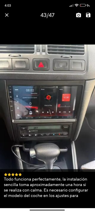 Vw golf 4 Radio Pantalla Gps 9" Android