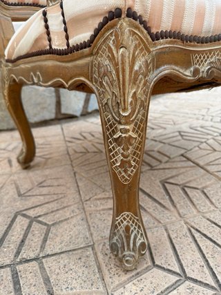 Sillón Luis XV madera maciza tapizado