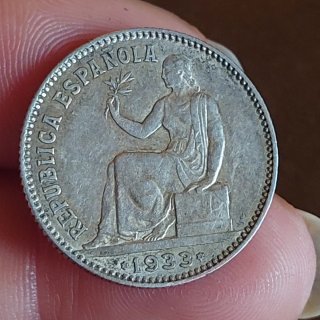 Moneda 1 Peseta Española 1933 Plata(15)
