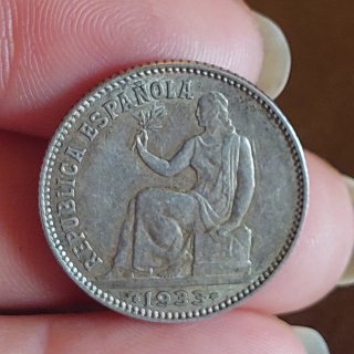 Moneda 1 Peseta Española 1933 Plata(15)